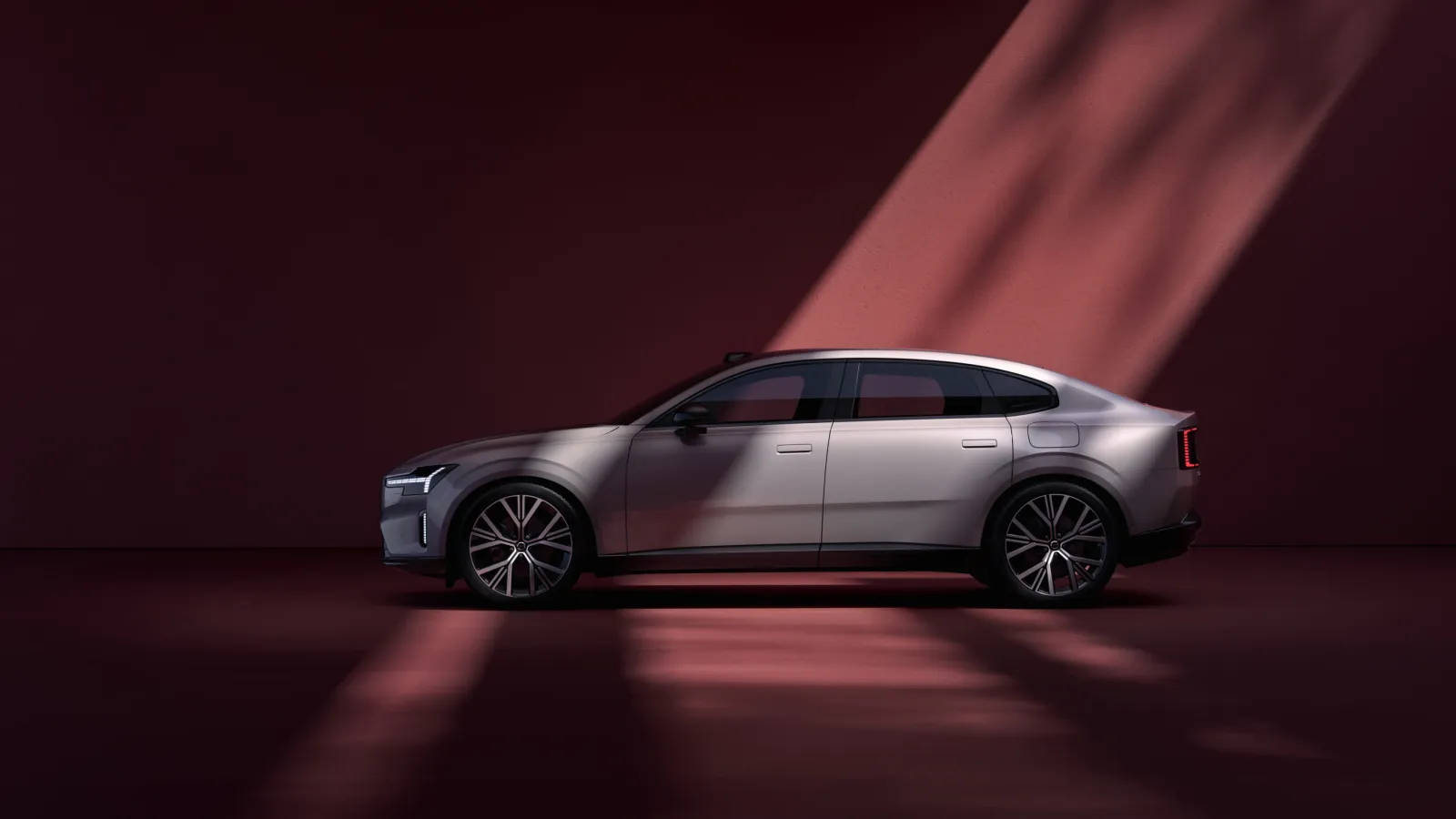 Volvo ES90 yan profil, coupe formunda tavan çizgisi